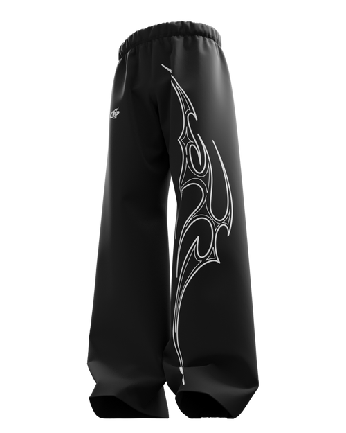 Black Iconis Unisex Straight Fit Baggy Pants