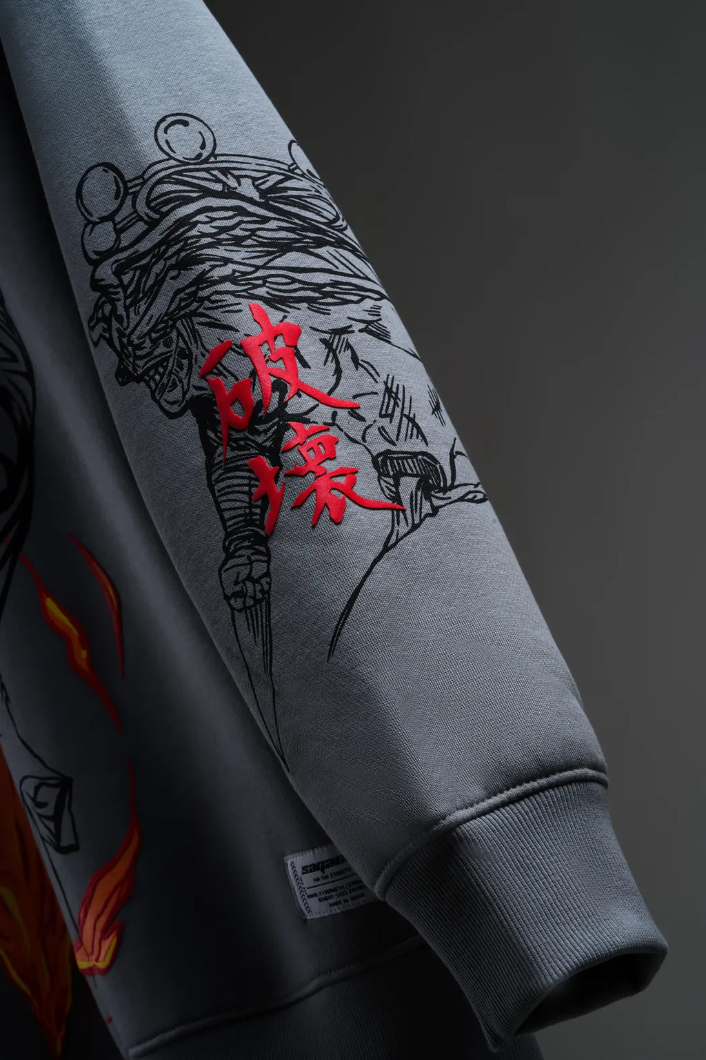 The Shibuya Incident – Anime Oversized Sweatshirt with Puff Print and Embroidery