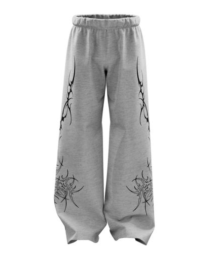 Greysigil Melange Unisex Straight Fit Baggy Pants