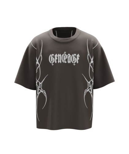 Sinutation Grey Boxy Oversized Tshirt