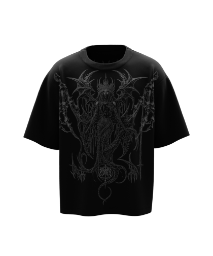 Crimson Black Boxy Oversized Tshirt